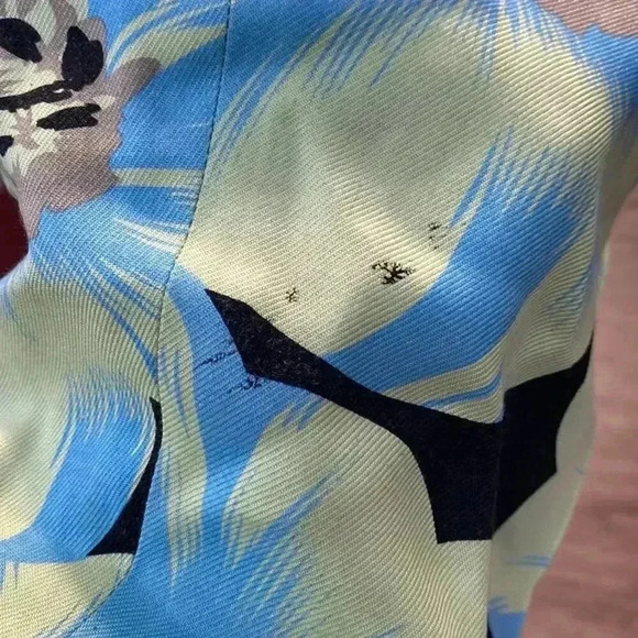 Jamie Sadock women's 100% silk yellow and blue floral crop capri pants size 8 - Picture 4 of 5